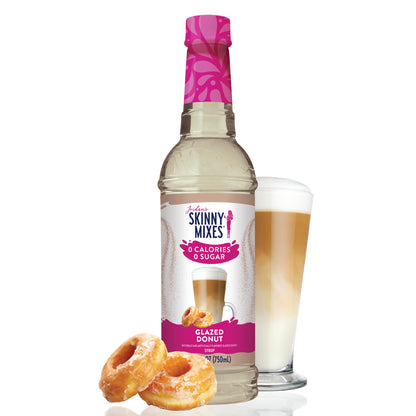 Jordan&amp;#39;s Skinny Mixes Sugar Free Coffee Syrup, Glazed Donut Coffee Flavoring Syrup, Zero Calorie Drink Mix for Lattes, Baking or Protein Shake, Dairy &amp;amp; Gluten Free, Kosher, 25.4 Fl Oz