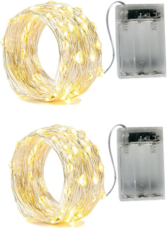 2_x_20LEDs_Fairy_Lights_Battery_Operated,_Silver_Wire_2_Mode_Chains_String_Lights_for_Bedroom_Christmas_Party_Decoration_(Warm_White,_6.6)