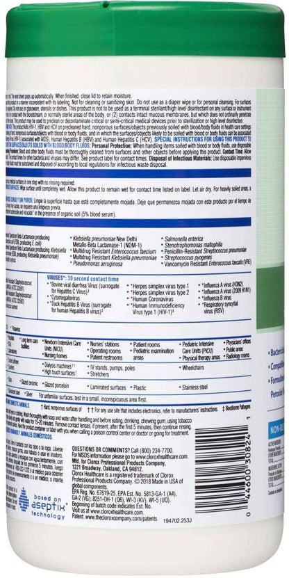 Clorox Healthcare Hydrogen Peroxide Cleaner Disinfectant Wipes