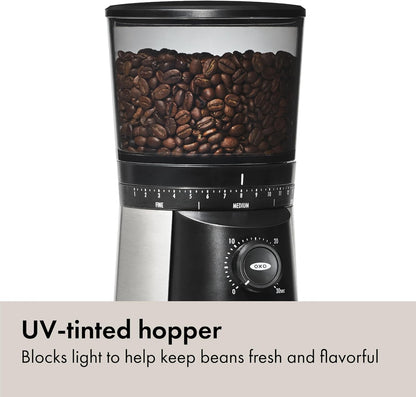 OXO_Brew_Conical_Burr_Coffee_Grinder_-_Silver,_Stainless_Steel_Burrs,_One-Touch_Automatic_Smart_Grind