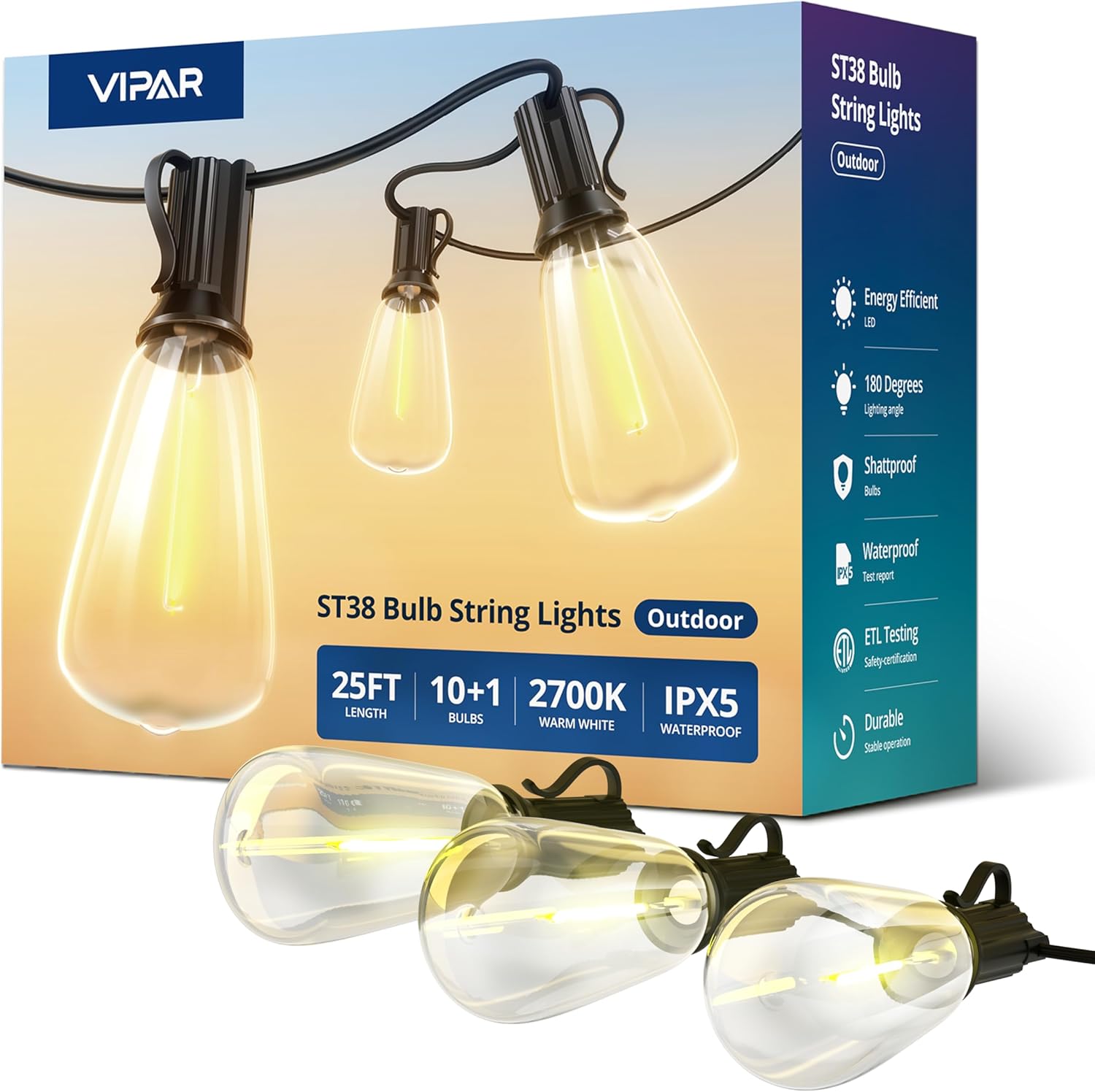 VIPAR_Outdoor_String_Lights_LED_Patio_Lights_IPX5_Waterproof_with_10+1_ST38_Shatterproof_Edison_Bulbs,_2700K_Connectable_Outside_Hanging_Light_for_Porch,_Garden,_Backyard,_Deck,_Balcony,_E12_Base