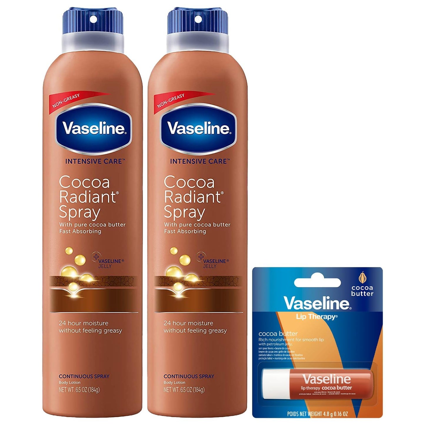 Vaseline_Cocoa_Radiant_Spray_2-Pack_for_Dry_Skin_+_Vaseline_Lip_Therapy_Cocoa_Butter_Lip_Balm_(3_Piece_Set)