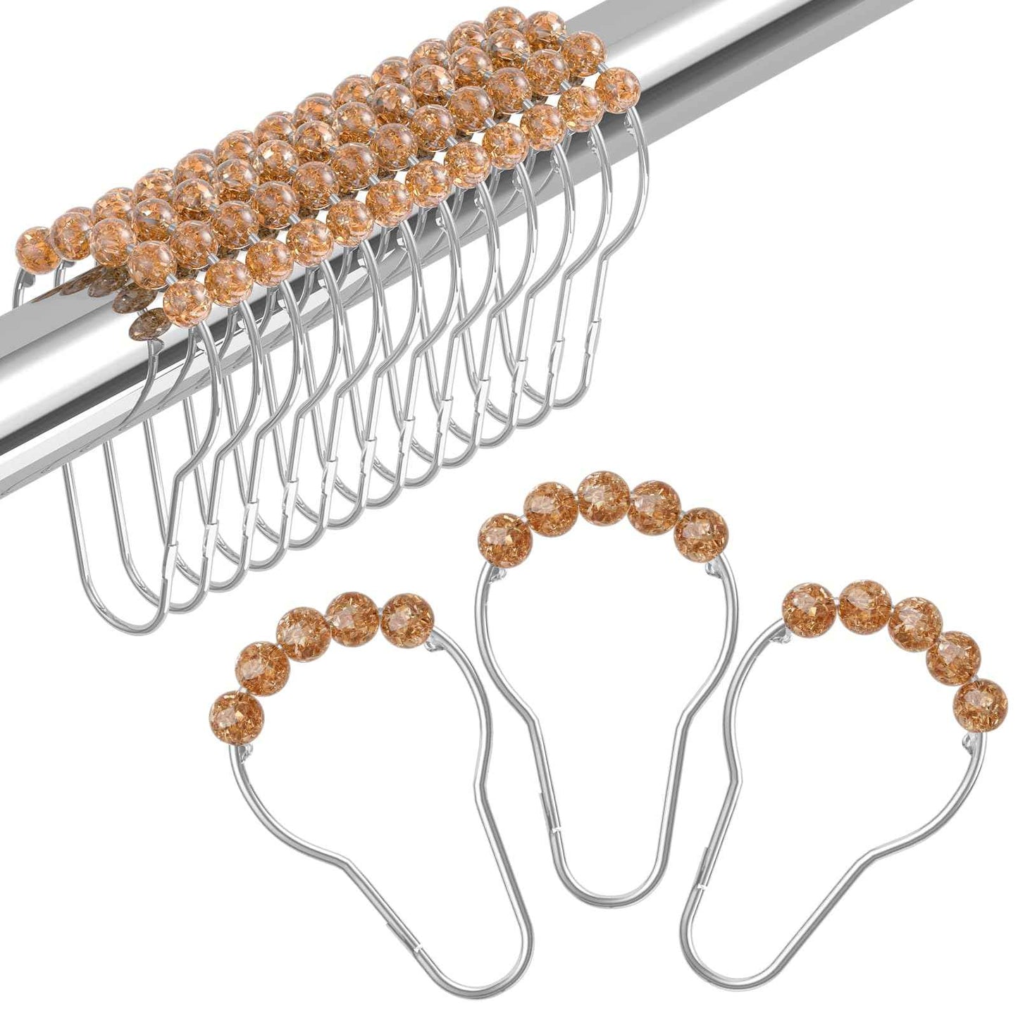 Amazer Shower Curtain Hooks, Decorative Shower Curtain Hooks, Shower Hooks for Shower Curtain Rust Proof Stainless Steel Shower Curtain Hooks