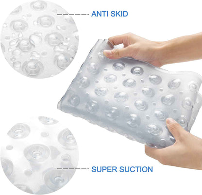 AmazerBath Bath Tub Mat, Medium Size 27.6 x 15 Inches Non-Slip Shower Mats with Suction Cups and Drain Holes, Bathroom Bathtub Mats Machine Washable
