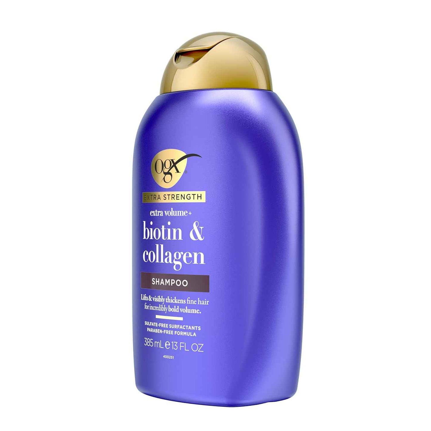 OGX Thick & Full + Biotin Collagen Extra Strength Volumizing Shampoo with Vitamin B7 Hydrolyzed Wheat Protein for Fine Hair. Sulfate-Free Surfactants Thicker, Fuller Hair, 13 Fl Oz