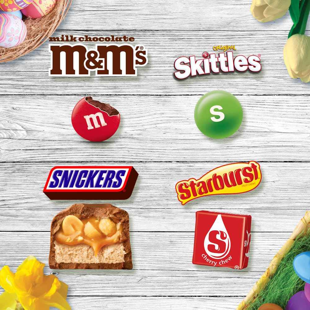 M&M'S, SKITTLES Original, SNICKERS, MILKY WAY & STARBURST Chocolate and Fruity Easter Candy for Easter Baskets and Eggs, 27.27 Ounce Bag