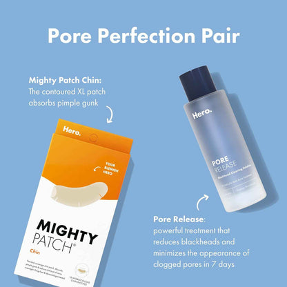 Mighty Patch Hero Cosmetics Chin Patch - XL Contoured Hydrocolloid Chin Patch for Blemishes and Pimples - Non-Irritating (10 Count)