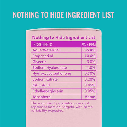 Good Molecules Hyaluronic Acid Serum - 1% Hyaluronic Acid Non-greasy Ultra Hydrating Serum, Facial Moisturizer for Plumper Skin, Skin Care for Face