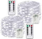 4 Pack 240 LED Christmas Fairy Lights Battery Operated with Timer, 80FT Waterproof Twinkle Lights Indoor Outdoor, String Lights Battery Powered for Bedroom, Centerpiece, Chistmas Decor (Warm White)