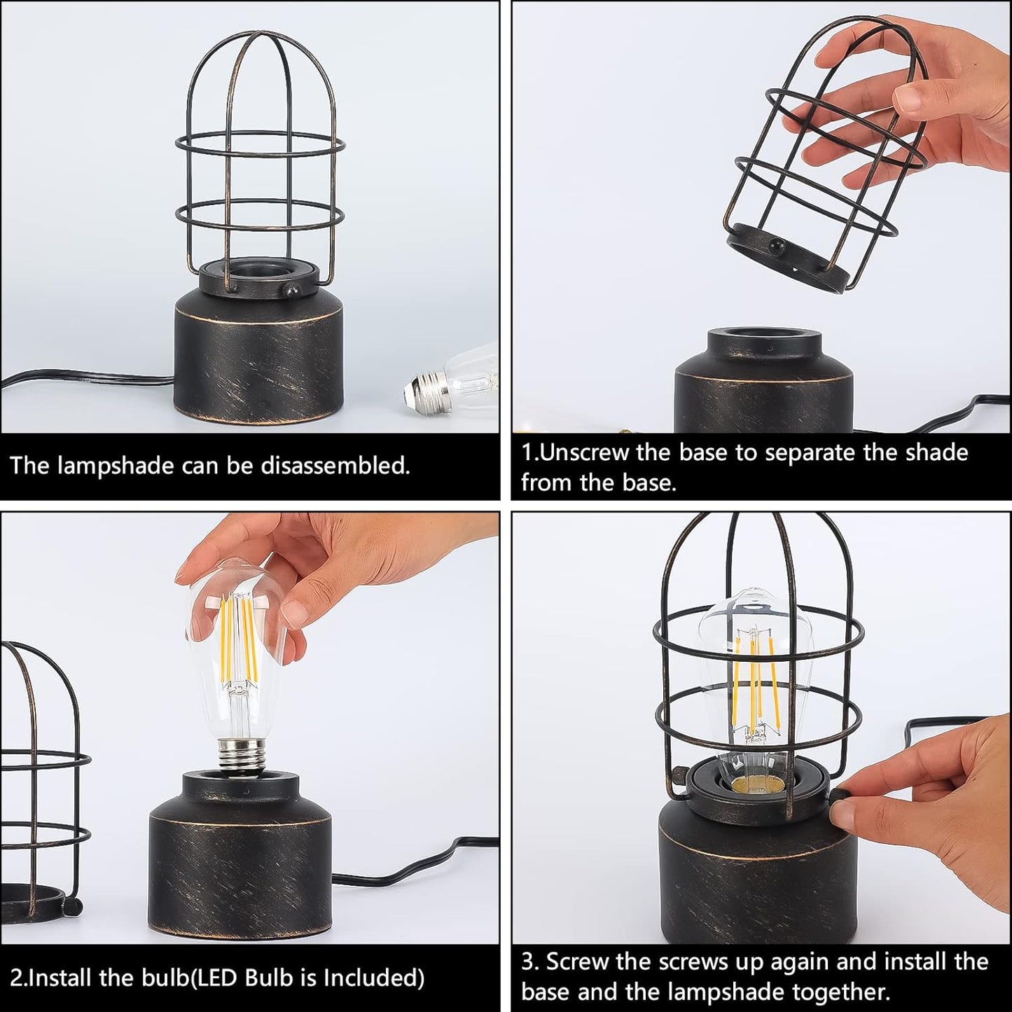 Haian_Support_𝗦𝗺𝗮𝗹𝗹_𝗧𝗼𝘂𝗰𝗵_𝗧𝗮𝗯𝗹𝗲_𝗟𝗮𝗺𝗽_for_Small_Spaces_-_3_Way_Dimmable_Industrial_Bedside_Lamp_-_Steampunk_Antique_Nightstand_Desk_for_Bedroom,_Living_Room_(Bulb_Included)