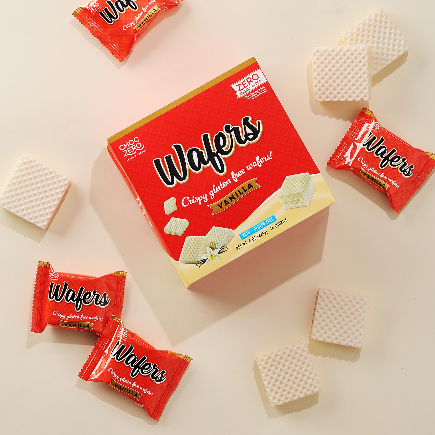 ChocZero_Vanilla_Wafer_Cookies,_Crispy_Cookies_Layered_With_Vanilla_Creme,_Gluten_Free,_No_Added_Sugar,_16_Keto_Wafer_Cookies_Per_Box,_8_Ounce_(Pack_of_1)