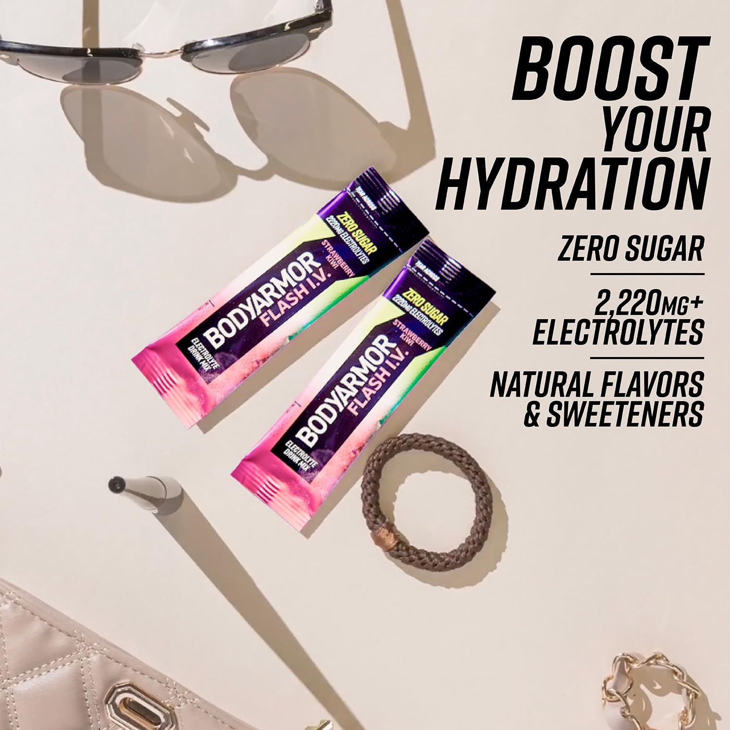 BODYARMOR_Flash_IV_Electrolyte_Packets,_Strawberry_Kiwi_-_Zero_Sugar_Drink_Mix,_Single_Serve_Packs,_Coconut_Water_Powder_(6_Count)