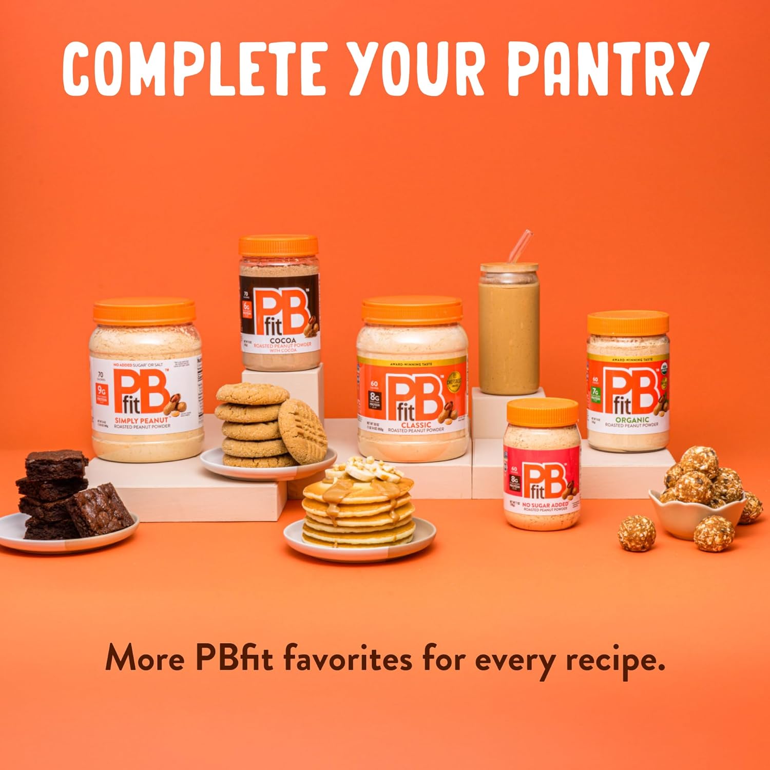 PBfit_30_Ounce_Classic_Peanut_Butter_Powder,_Powdered_Peanut_Butter_Spread_From_Real_Roasted_Peanuts,_8g_of_Protein_8%_DV,_Gluten-Free,_60_calories,_87%_less_fat_(Pack_of_1)
