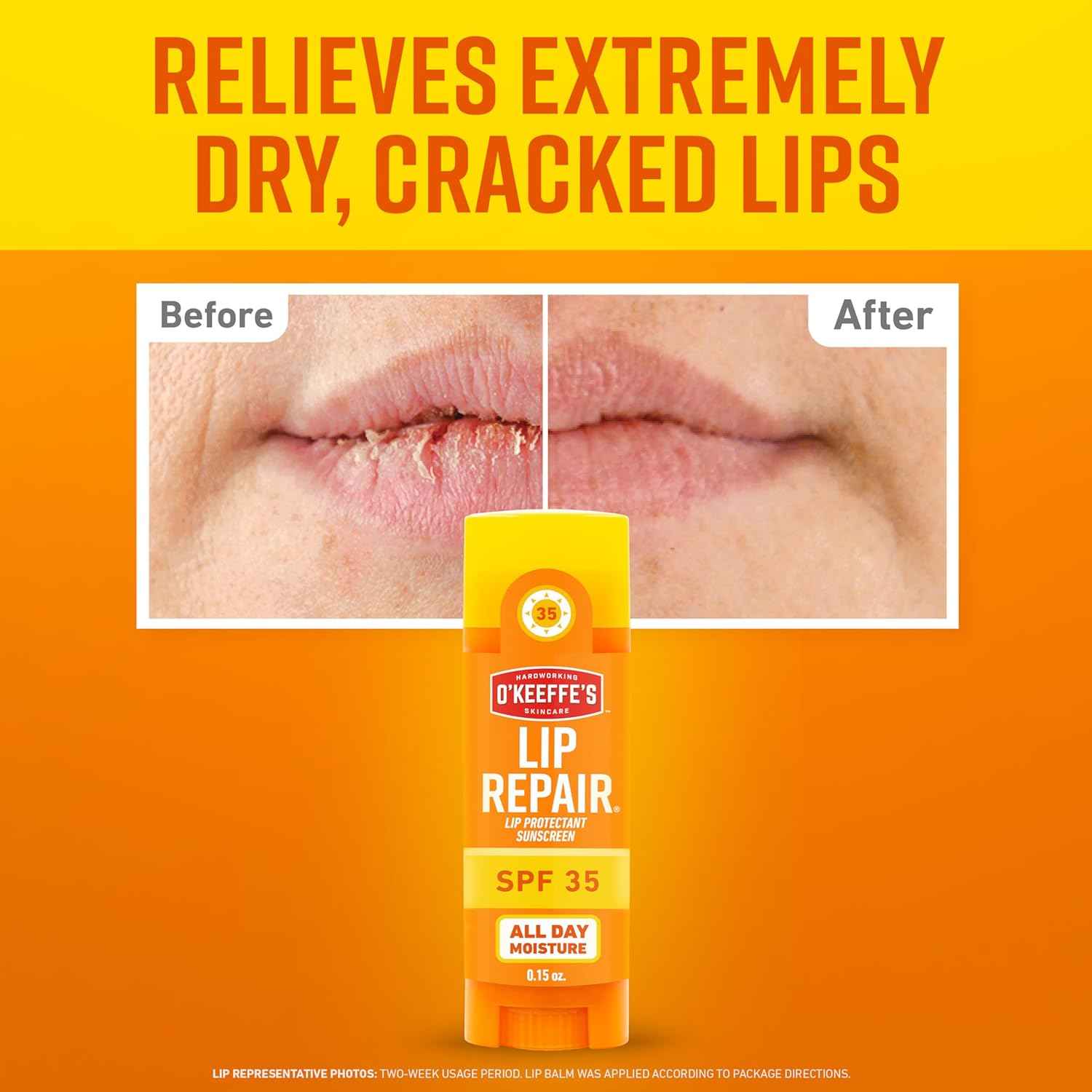 O'Keeffe's Lip Repair SPF 35 Lip Balm - Sun-Safe Moisturizer for Extremely Cracked, Dry Lips