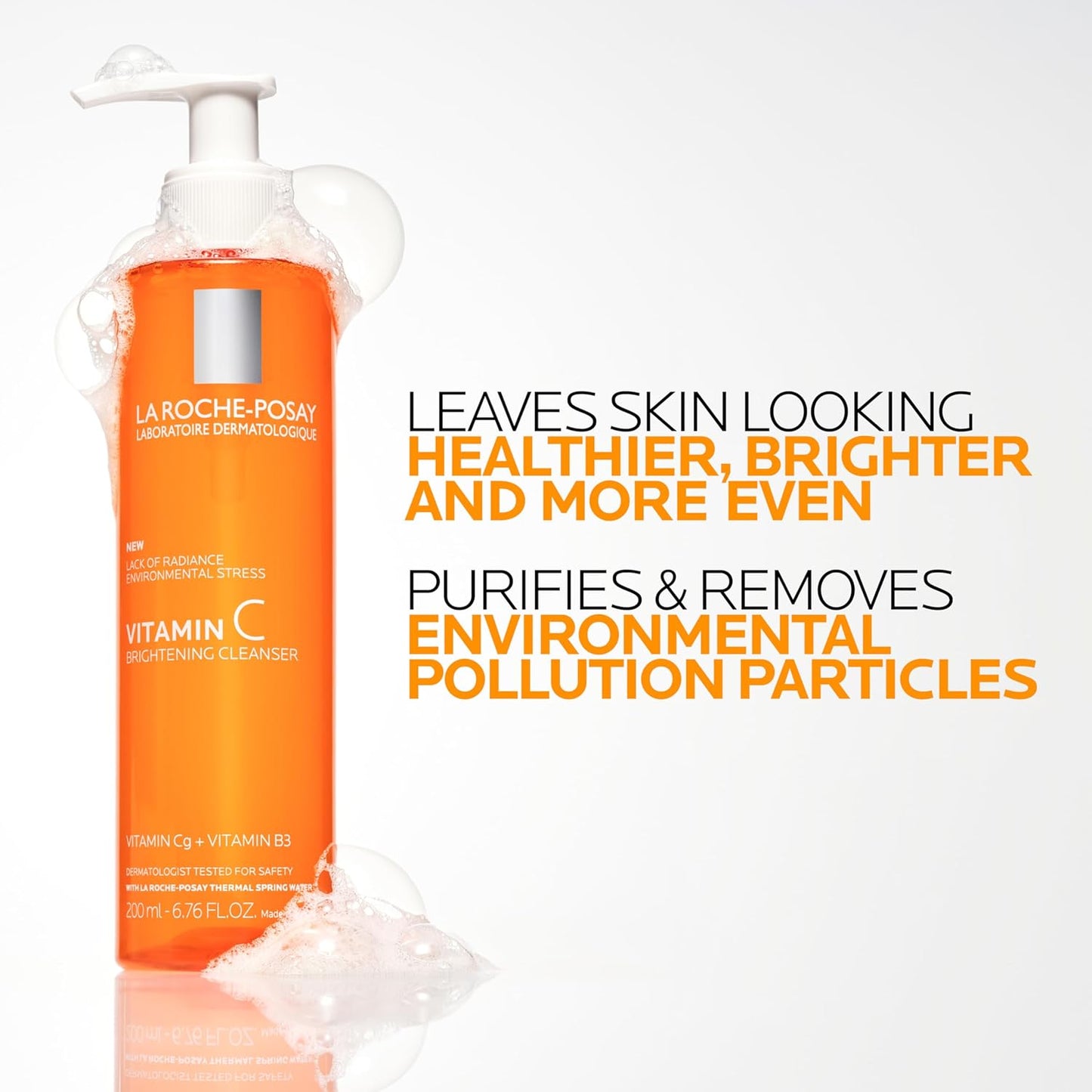 La_Roche-Posay_Vitamin_C_Brightening_Face_Wash,_Gentle_Foaming_Facial_Cleanser_with_Vitamin_Cg_and_Vitamin_B3_to_Brighten_and_Even_Skin_Tone,_Vitamin_C_Face_Wash_that_Cleanses_Dirt_&_Makeup,_200ml
