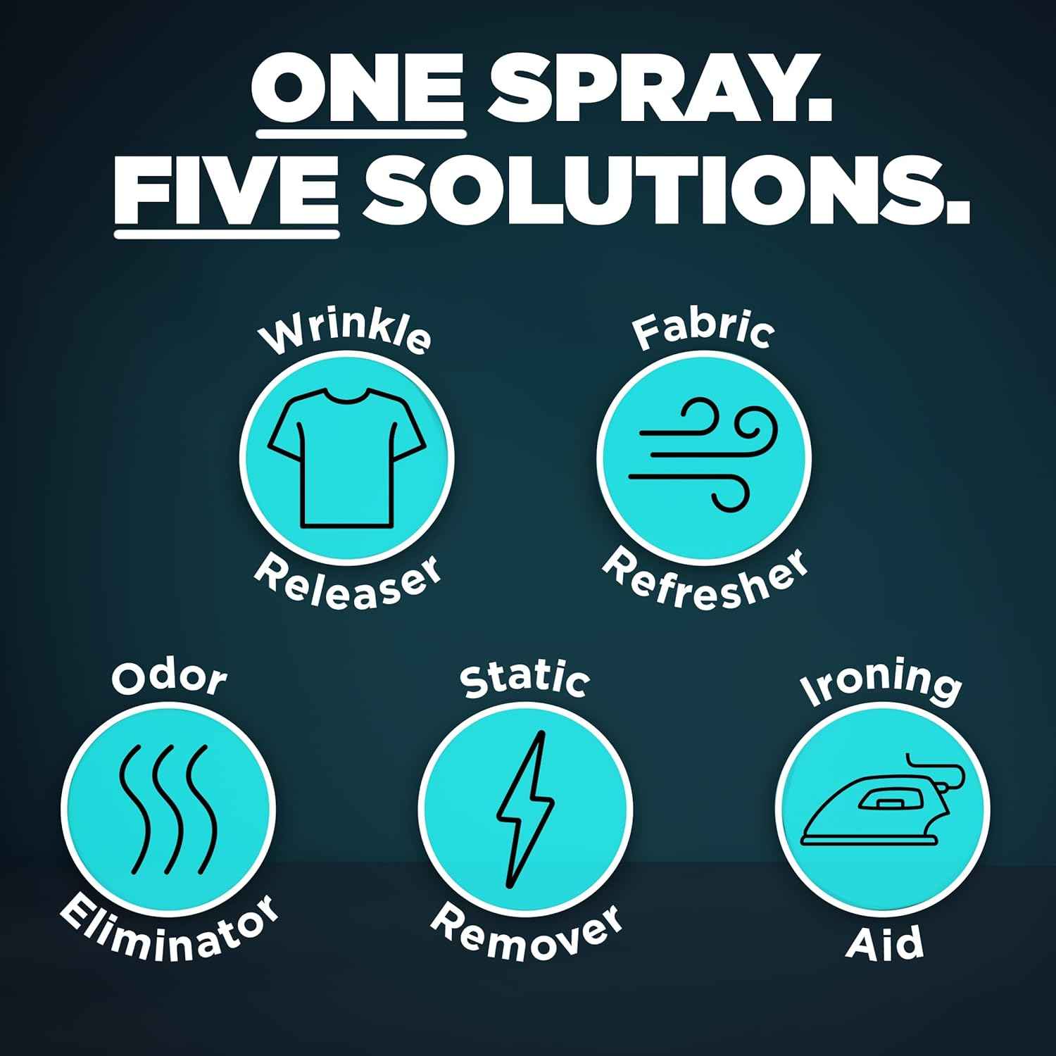 Downy Wrinkle Releaser Spray, All In One Wrinkle Release Spray, Odor Eliminator, Static Remover, Fabric Refresher & Ironing Aid for Clothes, 33.8 Fl Oz, Unstopables Fresh Scent