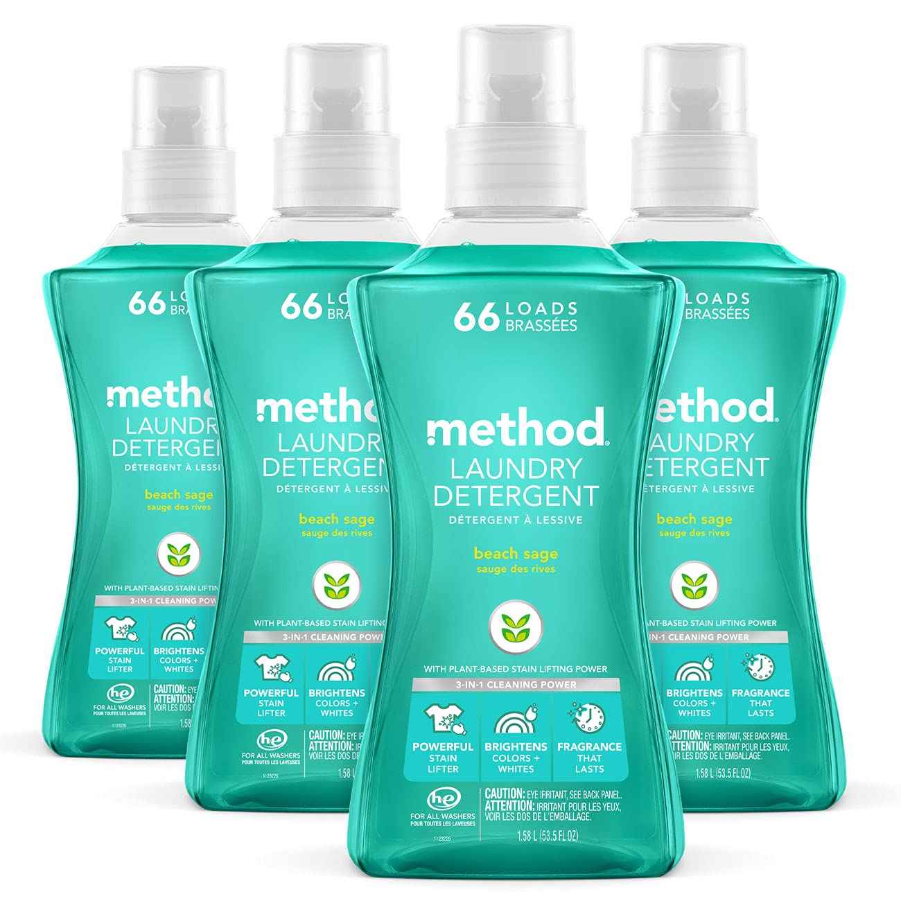 Method Liquid Laundry Detergent; Stain Remover; 66 Loads per 53.5 fl oz bottle