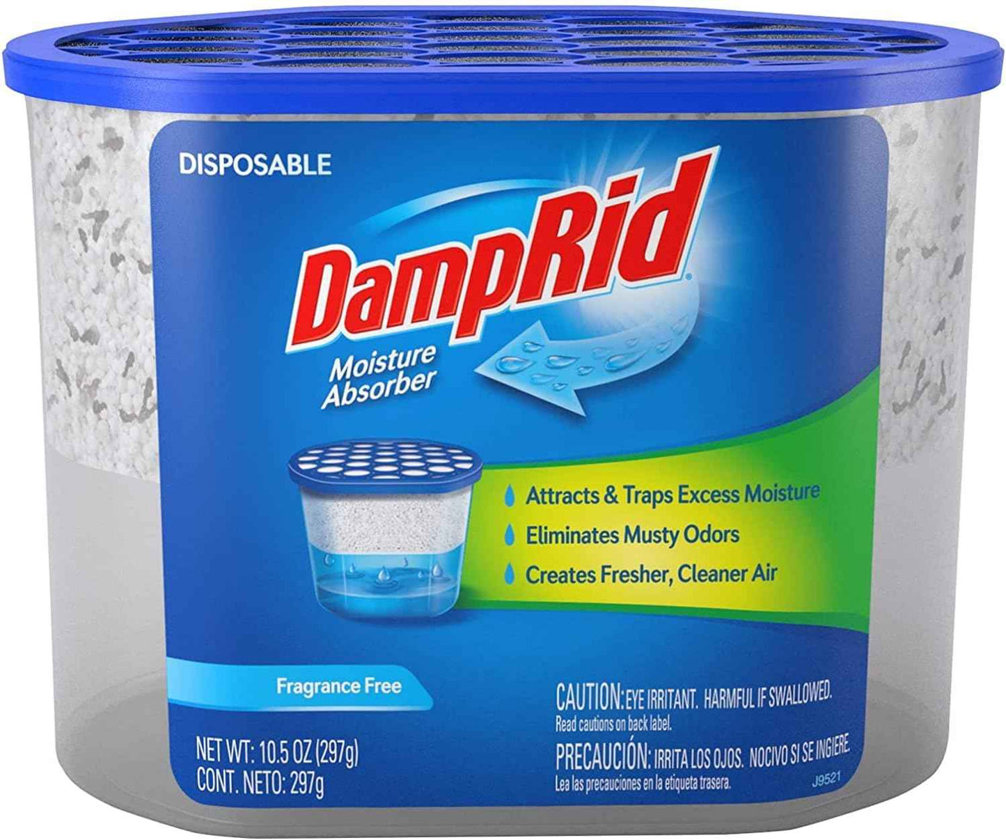 DampRid Fragrance Free Disposable Moisture Absorber – Attracts & Traps Excess Moisture, Eliminates Musty Odors, Creates Fresher, Cleaner Air White