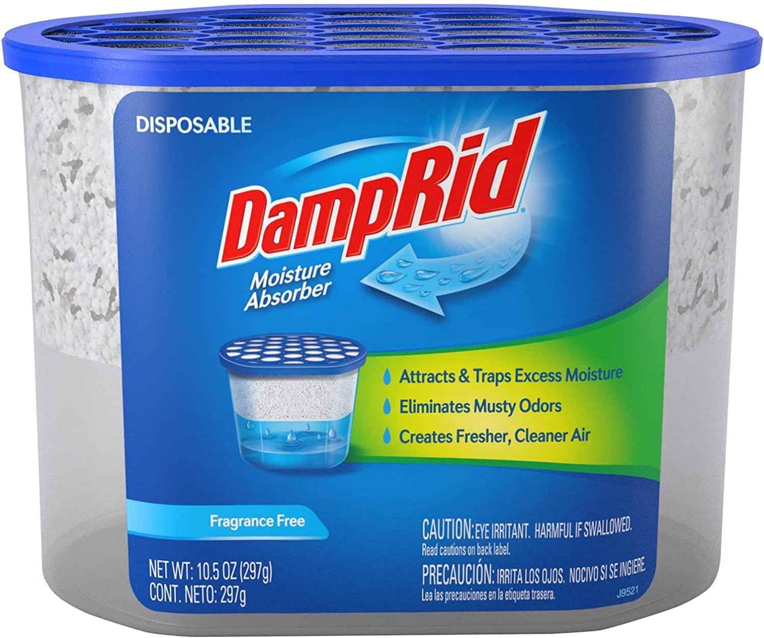 DampRid Fragrance Free Disposable Moisture Absorber – Attracts & Traps Excess Moisture, Eliminates Musty Odors, Creates Fresher, Cleaner Air White