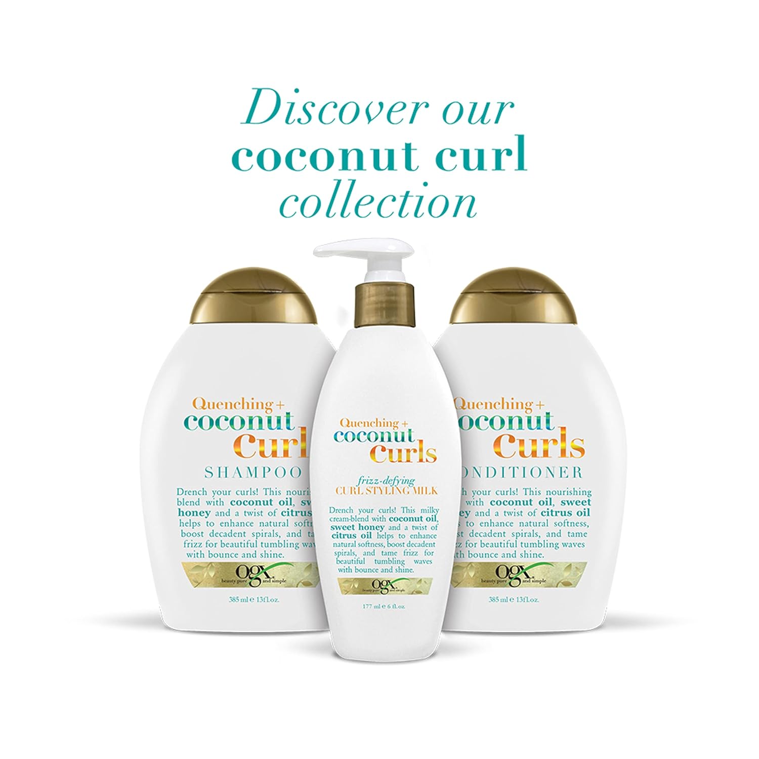 OGX_Quenching_+_Coconut_Curls_Frizz-Defying_Styling_Milk,_Nourishing_Leave-In_Hair_Treatment_with_Coconut,_Citrus_Oil_&_Honey,_Paraben-Free_and_Sulfated-Surfactants_Free,_6_fl_oz