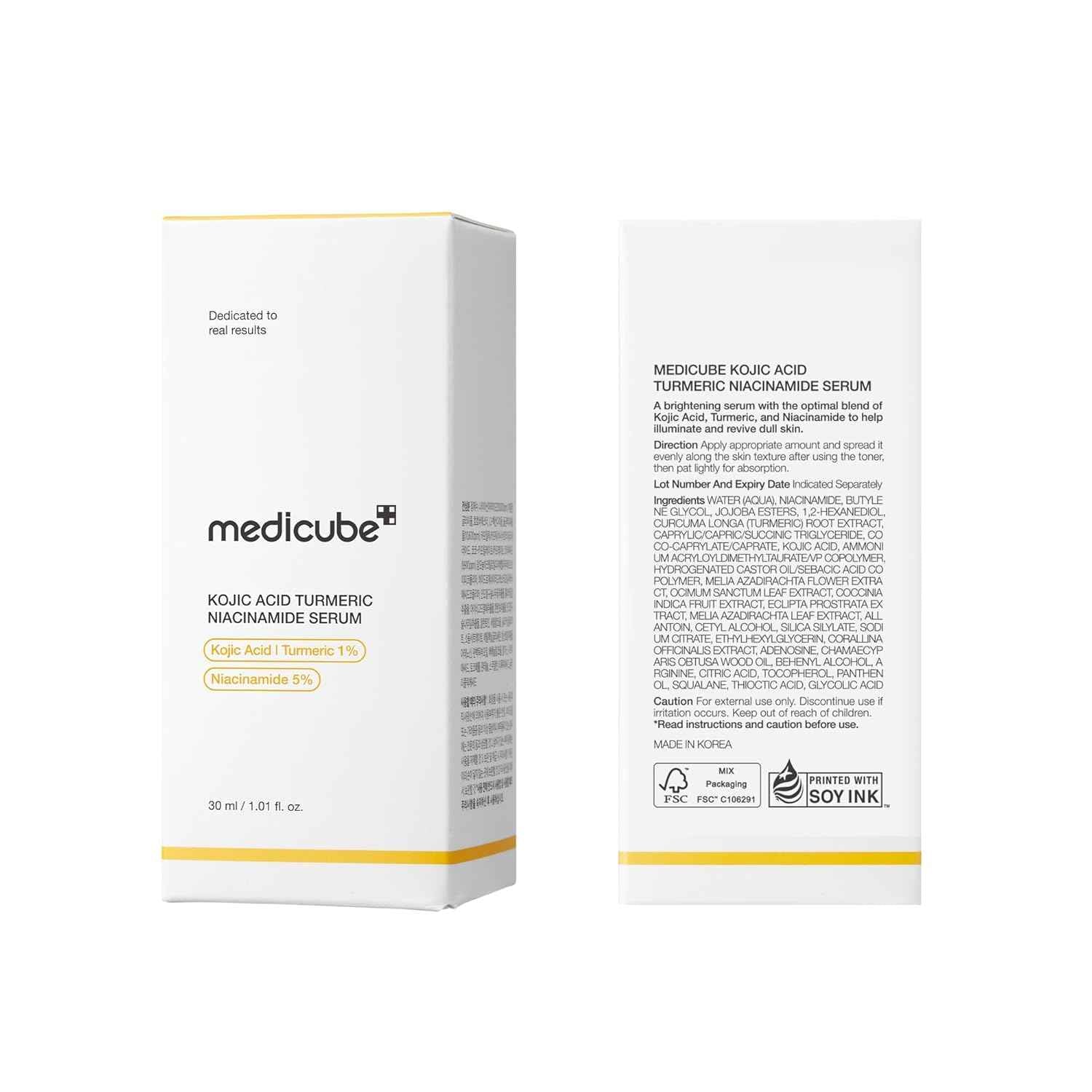 medicube Kojic Acid Turmeric Clarifying & Balancing Capsule Serum for Troubled Skin | Soothing & Brightening Facial Serum | Niacinamide & Glow Capsules for Hydration and Barrier Support | 1.01 fl.oz