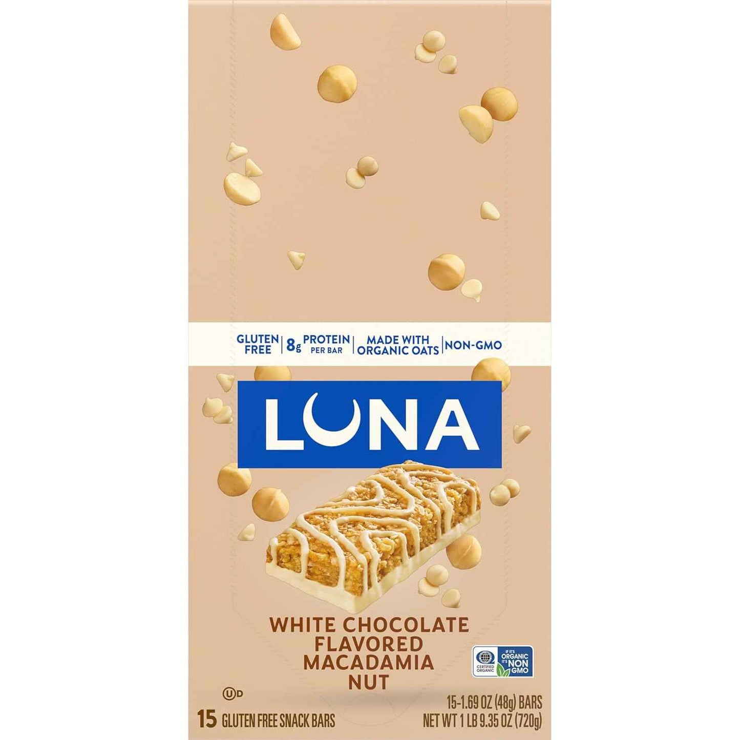 Clif, Bar Luna White Chocolate Macadamia 15 Count, 25.35 Ounce
