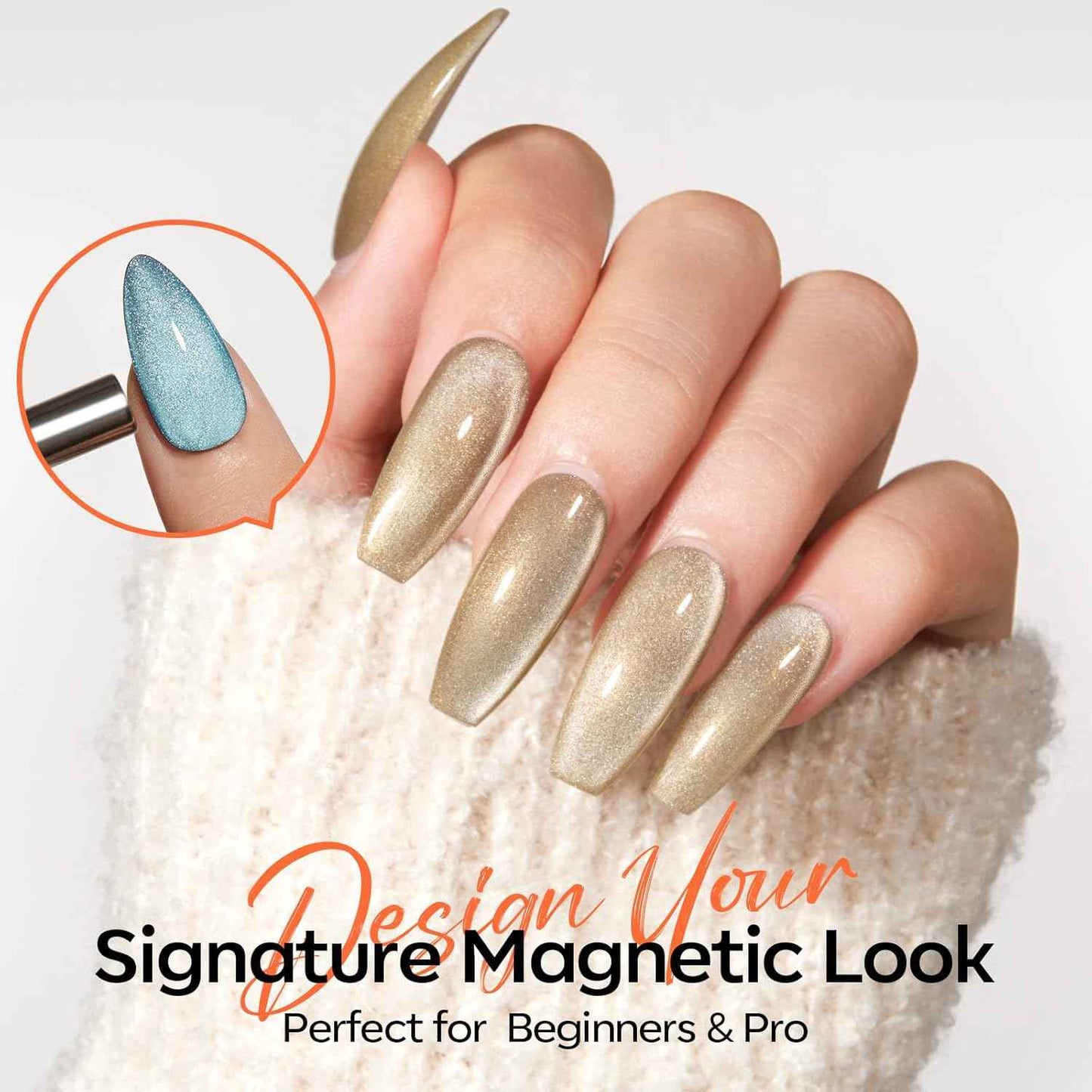 modelones Cat Eye Magnet Set, Heart Nail Art Tool Strong Magnetic Pen Double Head Round Magnets Stick Wand Diverse French Moon Floral Cateye Effect DIY Professional Manicure Gift for Women