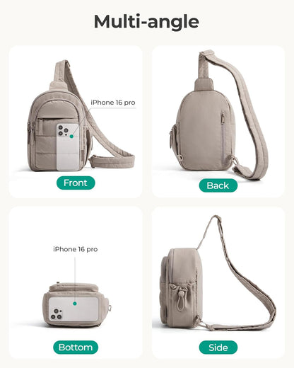 BAGSMART_Small_Sling_Bag_for_Women,_Puffer_Crossbody_Bag_Purses_Hobo_Handbag_Fanny_Packs_for_Travel_Hiking