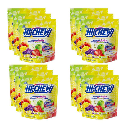 HI-CHEW Assorted, Green Apple Strawberry Mango Grape, Soft & Chewy Candy 2lb - 185+ Pieces Individually Wrapped - Made with Immensely Juicy Fruity Flavors