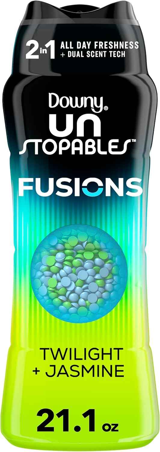Downy Unstopables Fusions Scent Duos Laundry Scent Booster Beads, Twilight and Jasmine Scent, 24hr non-stop freshness with 2 in 1 dual scent laundry scent beads