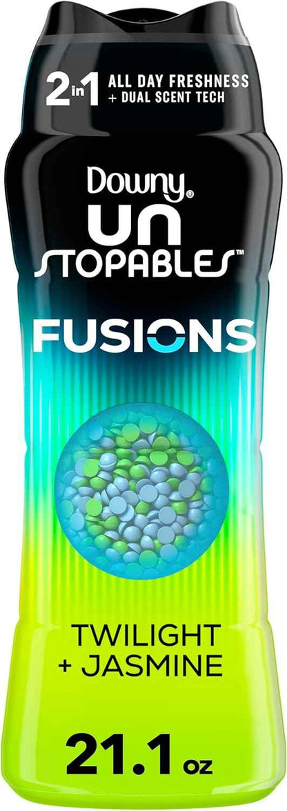 Downy Unstopables Fusions Scent Duos Laundry Scent Booster Beads, Twilight and Jasmine Scent, 24hr non-stop freshness with 2 in 1 dual scent laundry scent beads