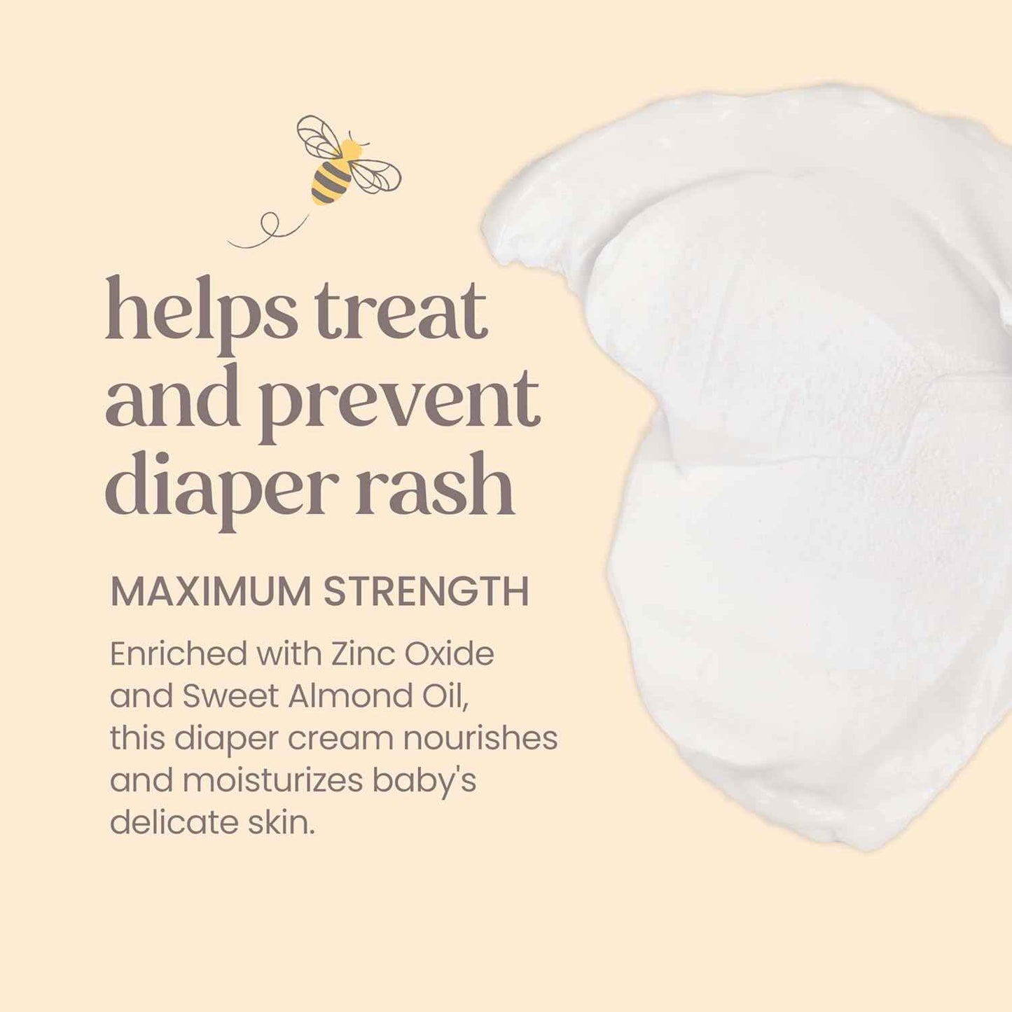 Burt's Bees Baby Diaper Rash Ointment, Maximum Strength, 40% Zinc Oxide, 100% Natural Origin, Pediatrician Tested