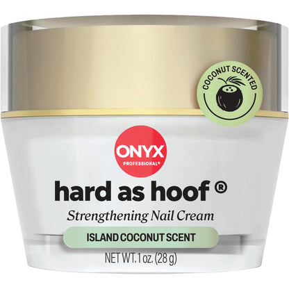 Onyx Professional Hard as Hoof Nail Strengthening Cream, Island Coconut Scent - Nail Growth and Conditioning Cuticle Cream Stops Splits, Chips, Cracks &amp;amp; Strengthens Nails, 1 oz