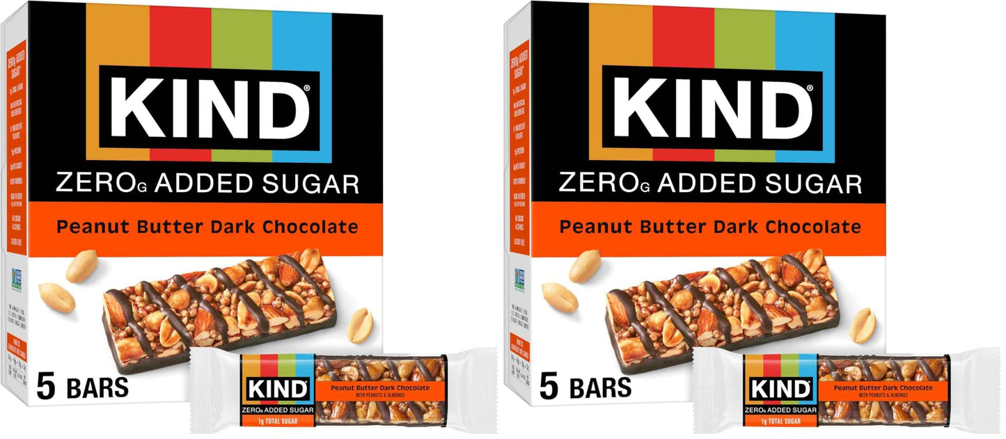 Kind Zero Added Sugar Healthy Snacks Bars, Dark Chocolate Nuts & Sea Salt, Gluten Free, High Fiber, Keto Snacks