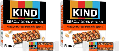 Kind Zero Added Sugar Healthy Snacks Bars, Dark Chocolate Nuts & Sea Salt, Gluten Free, High Fiber, Keto Snacks