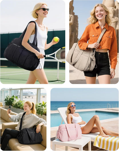 BAGSMART_Gym_Bag_for_Women,_Duffle_Bag_for_Travel_with_Wet_Pocket,_Lightweight_Carry_on_Weekender_Duffel,_Water_Resistant