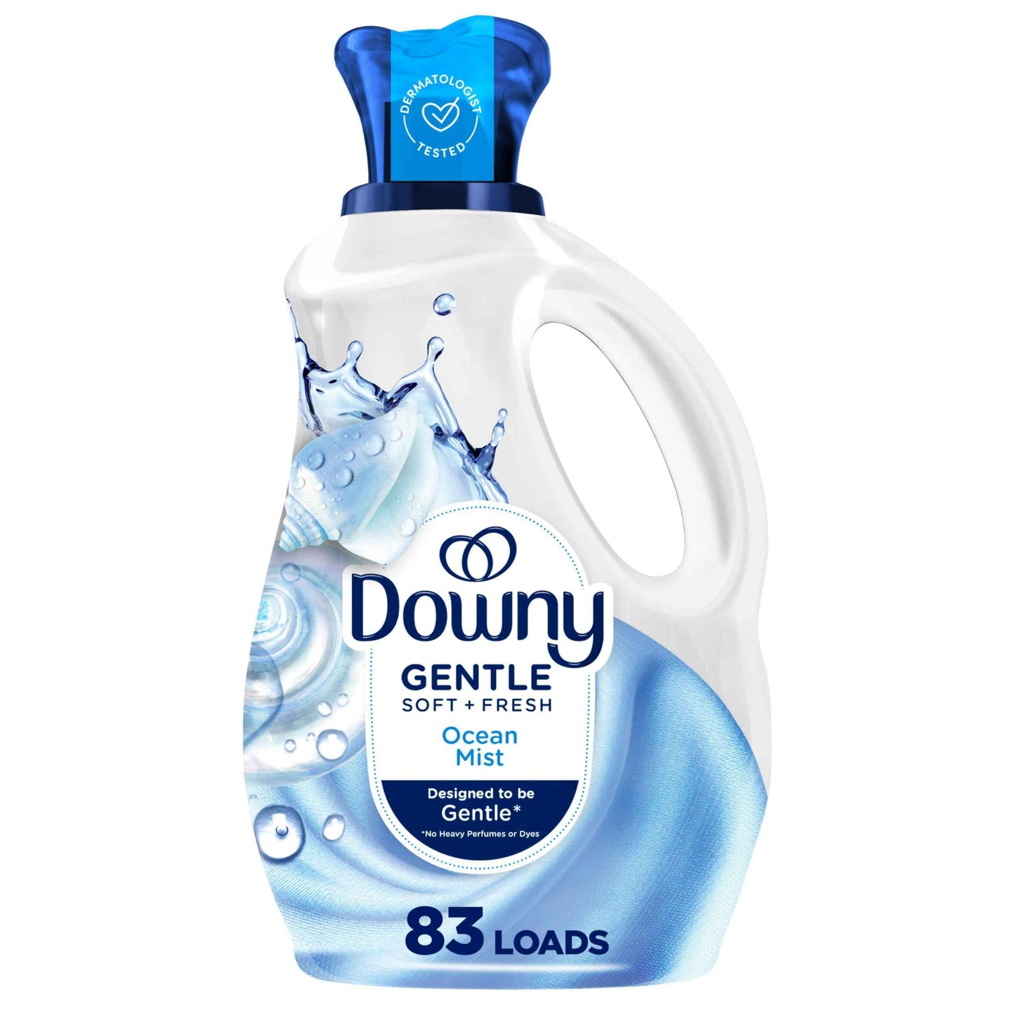 Downy Gentle Soft + Fresh Fabric Softener Liquid, Ocean Mist Scent, Liquid Fabric Softener Designed to be Gentle on Skin