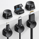 Cord Organizer [1s Lock] Spring Cable Holder Clips - Lamicall 6Pack Desk Cable Management Clips, Phone Charger Cord [Smooth Adjustable], Adhesive Wire Organizer Keeper for Nightstand Wall Car Office