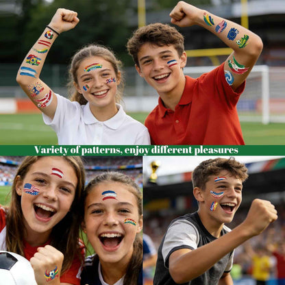 Awinmay 45 Pcs Soccer Tattoos - World Cup Temporary Tattoos for Kids，Adult，Teens，Soccer Party Favors Sports Themed Supplies Fake Tattoo Stickers，World Cup 2026 Merchandise，Kids Goodie Bag Stuffers