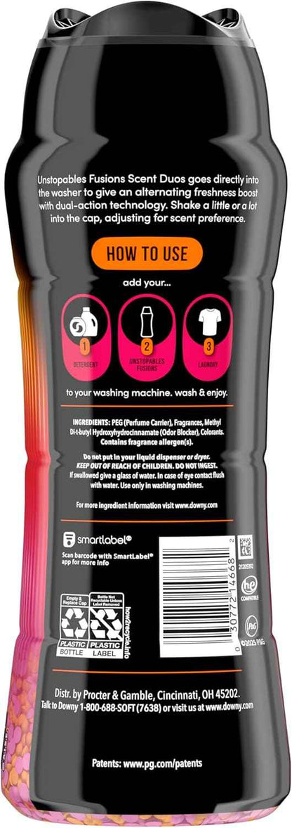 Downy Unstopables Fusions Scent Duos Laundry Scent Booster Beads, Sunset and Citrus Scent, 24hr non-stop freshness with 2 in 1 dual scent laundry scent beads