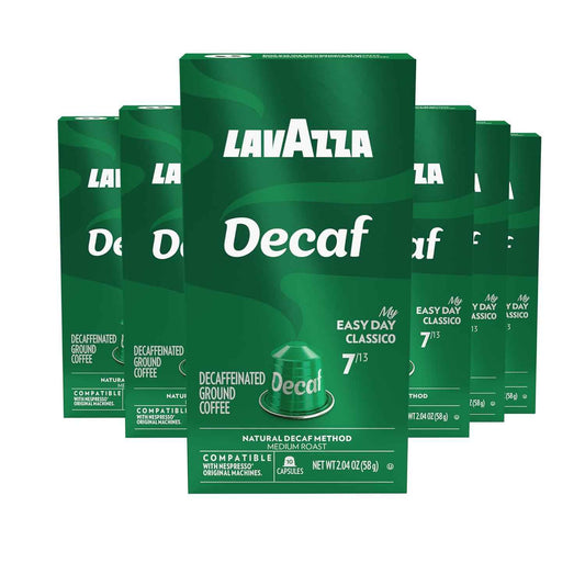 Lavazza Espresso Maestro Decaf (DEK) Aluminum Capsules Compatible with Nespresso* Original Machines, Medium Espresso Roast, Arabica and Robusta Blend