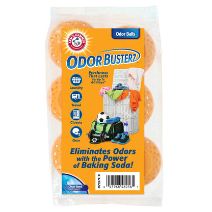 Arm & Hammer OdorBusterz® Odor Eliminator Balls – Baking Soda Odor Control for Closets, Drawers, Hampers & Small Spaces