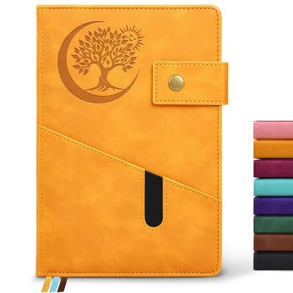 PAIBAS Blank Journal Notebook, A5 Hardcover Leather Sketchbook with 200 Pages Thick Blank Paper for Men Women, Unlined Drawing &amp;amp; Writing Journal, 5.9&amp;#34; x 8.4&amp;#34; Plain Notebook (yellow)