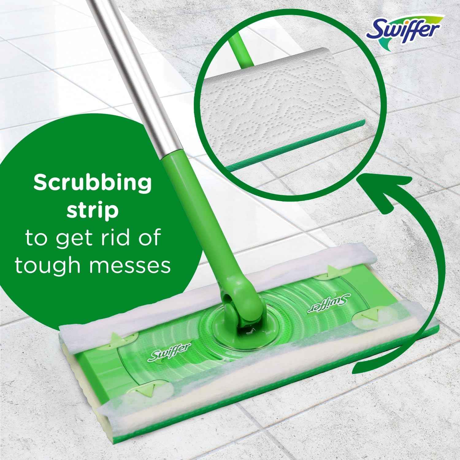 Swiffer Sweeper 2-in-1 Mops for Floor Cleaning, Dry and Wet Multi Surface Floor Cleaner, Sweeping and Mopping Starter Kit, Includes 1 Mop + 19 Refills, 20 Piece Set