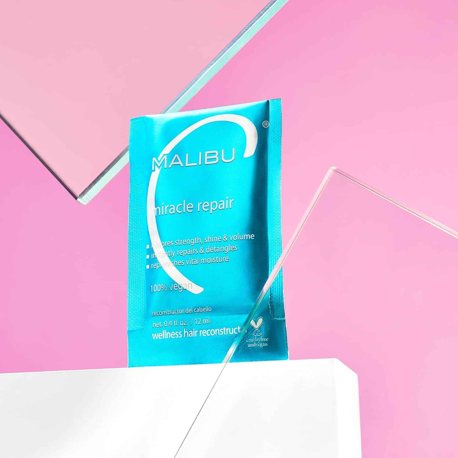 Malibu C Miracle Repair Hair Reconstructor - Nourishing Treatment for Weak, Damaged Strands - Flax Protein & Vitamin B5 for Moisture