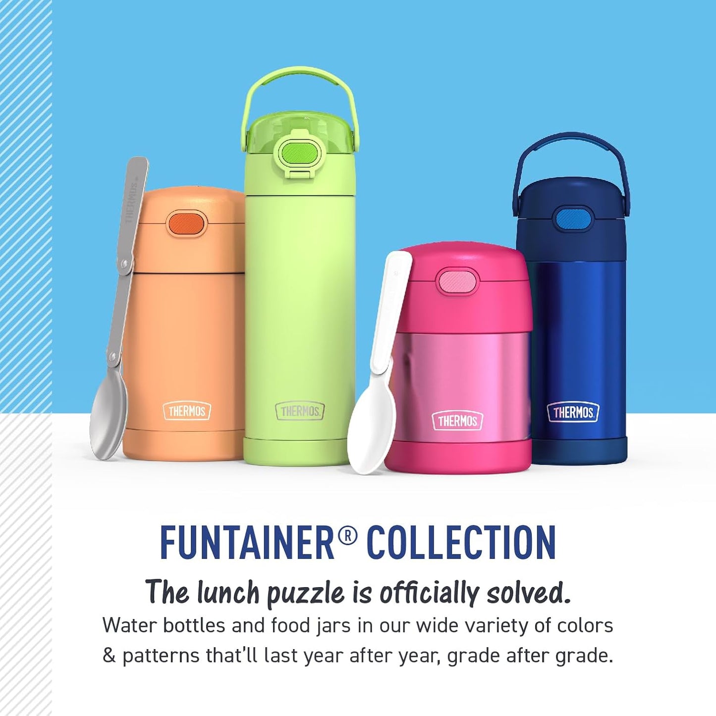 THERMOS_FUNTAINER_10_Ounce_Stainless_Steel_Vacuum_Insulated_Kids_Food_Jar_with_Folding_Spoon,_Navy