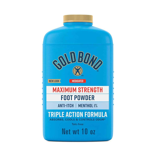 Gold Bond Medicated Talc-Free Foot Powder , Maximum Strength Odor Control & Itch Relief