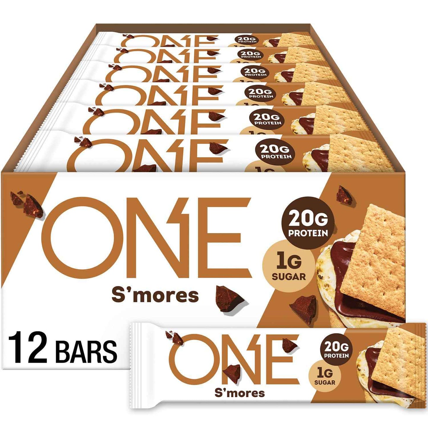 ONE Protein Bars, Gluten Free with 20g Protein and 1g Sugar, Pantry Staples, 2.12 oz