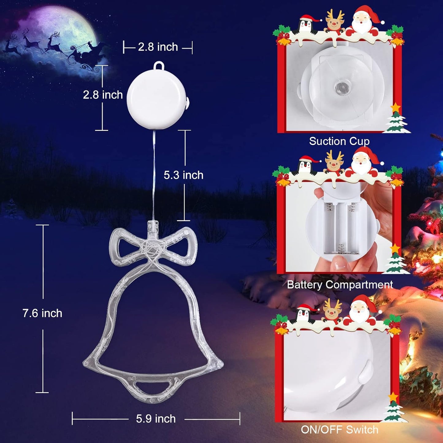 LOLStar_Christmas_Window_Decorations,3_Pack_Jingling_Bell,Christmas_Tree,Snowflake_Christmas_Window_Lights_with_Suction_Cup,_Timer_Function_&_Slow_Fade_Mode_Battery_Operated_Indoor_Lights