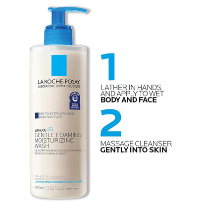 La_Roche-Posay_Lipikar_AP+_Gentle_Foaming_Moisturizing_Wash,_Shea_Butter_+_Niacinamide_+_Glycerin,_Moisturizing_Body_Wash_For_Dry_Skin,_National_Eczema_Association_Accepted,_Dermatologist_Tested​